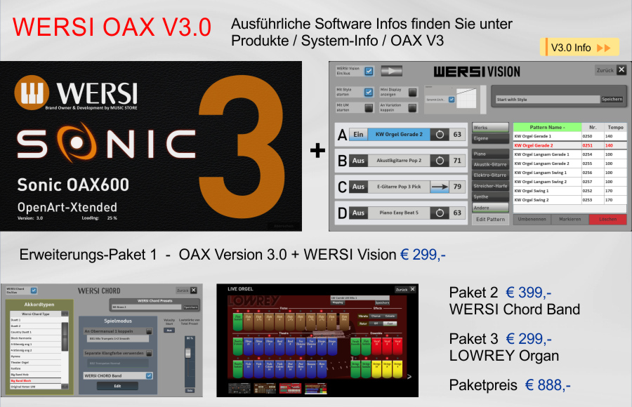 OAX Software Version V3.0 Uebersicht